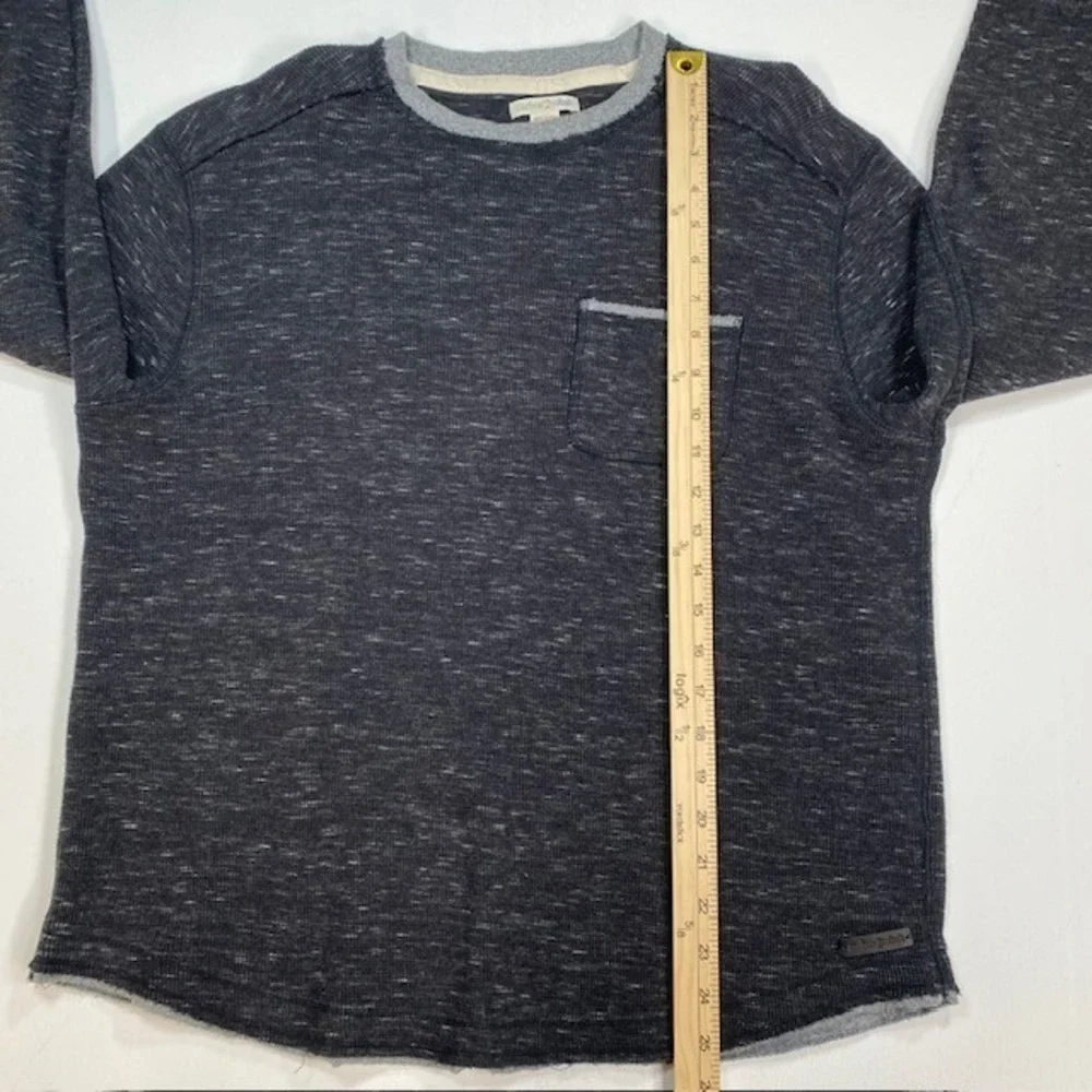 Carbon 2 Cobalt Mens Charcoal Heathered Thermal Knit‎ Long Sleeve Shirt Size M